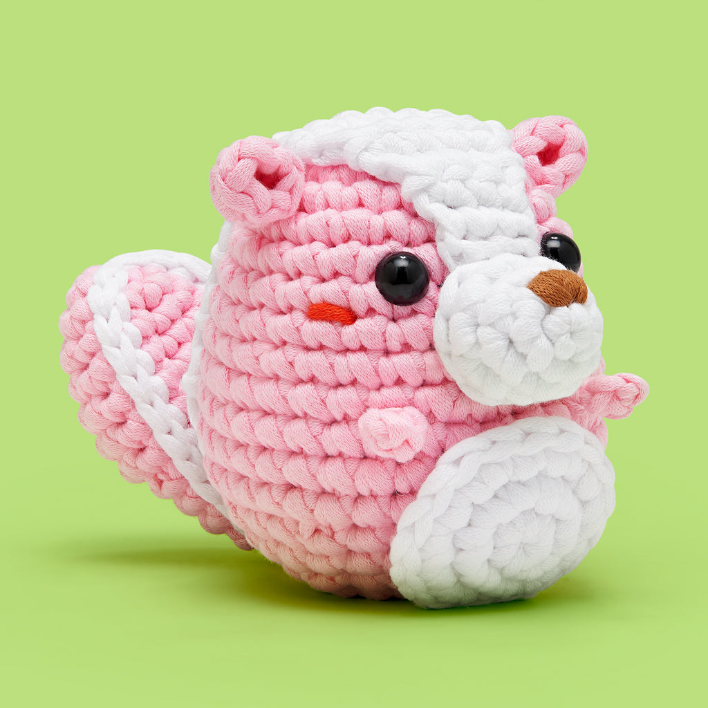 Andre the Skunk Pink Crochet Kit - Image 2